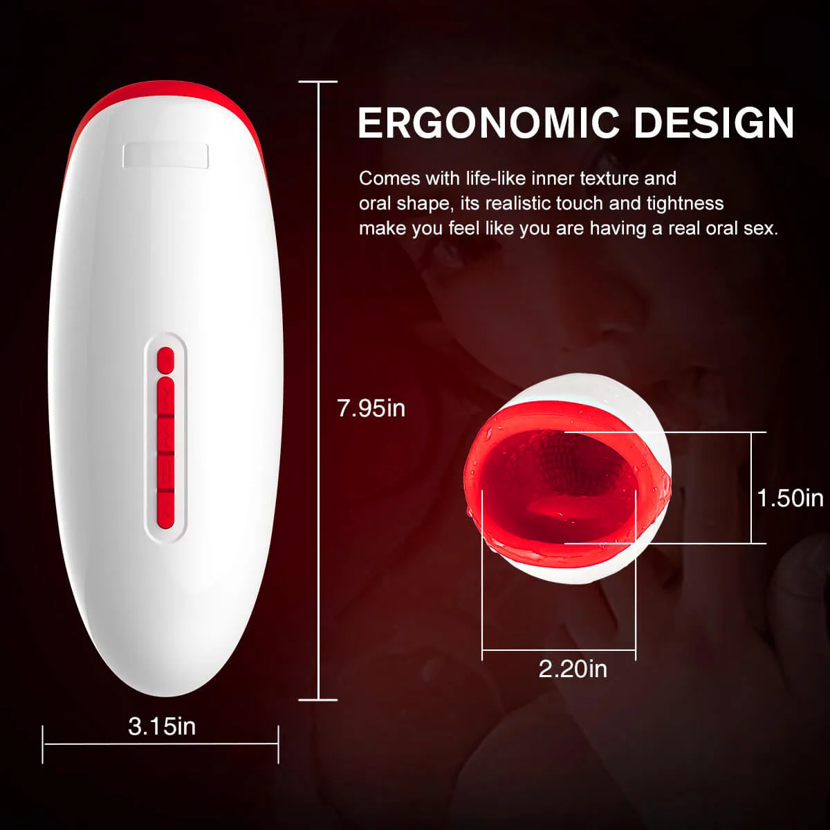 10 Powerful Vibrations Deep Throat Masturbator Smart Heating Waterproof Oral Cup