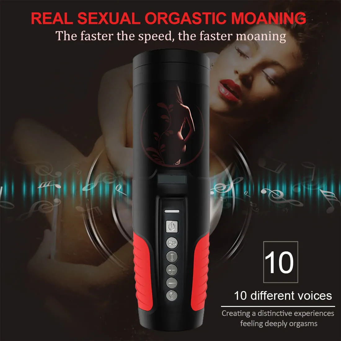Auto Rotation 10 Sounds Vaginal Suction Cup Rechargeable Male Masturbator