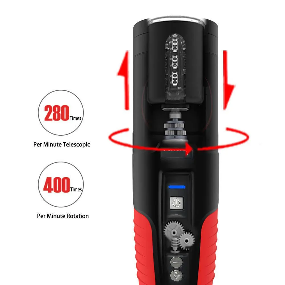 Auto Rotation 10 Sounds Vaginal Suction Cup Rechargeable Male Masturbator