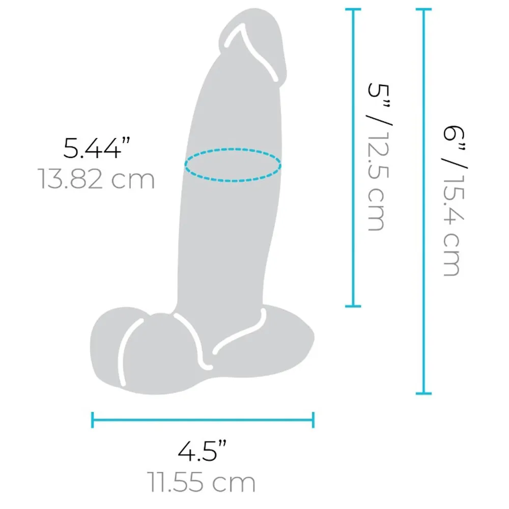 B-Vibe Slipskin Realistic Silicone Dildo- 6 Girthy Mocha