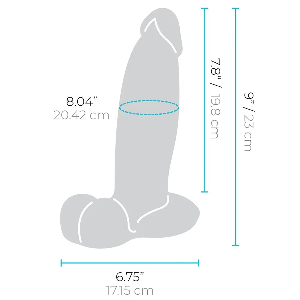 B-Vibe Slipskin Realistic Silicone Dildo- 9 Girthy Mocha
