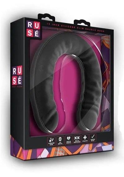 Blush Ruse Black Silicone Double Headed Dildo 18 Inch