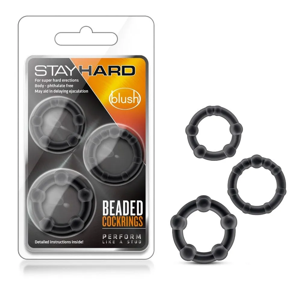 Blush Stay Hard Beaded Cockrings