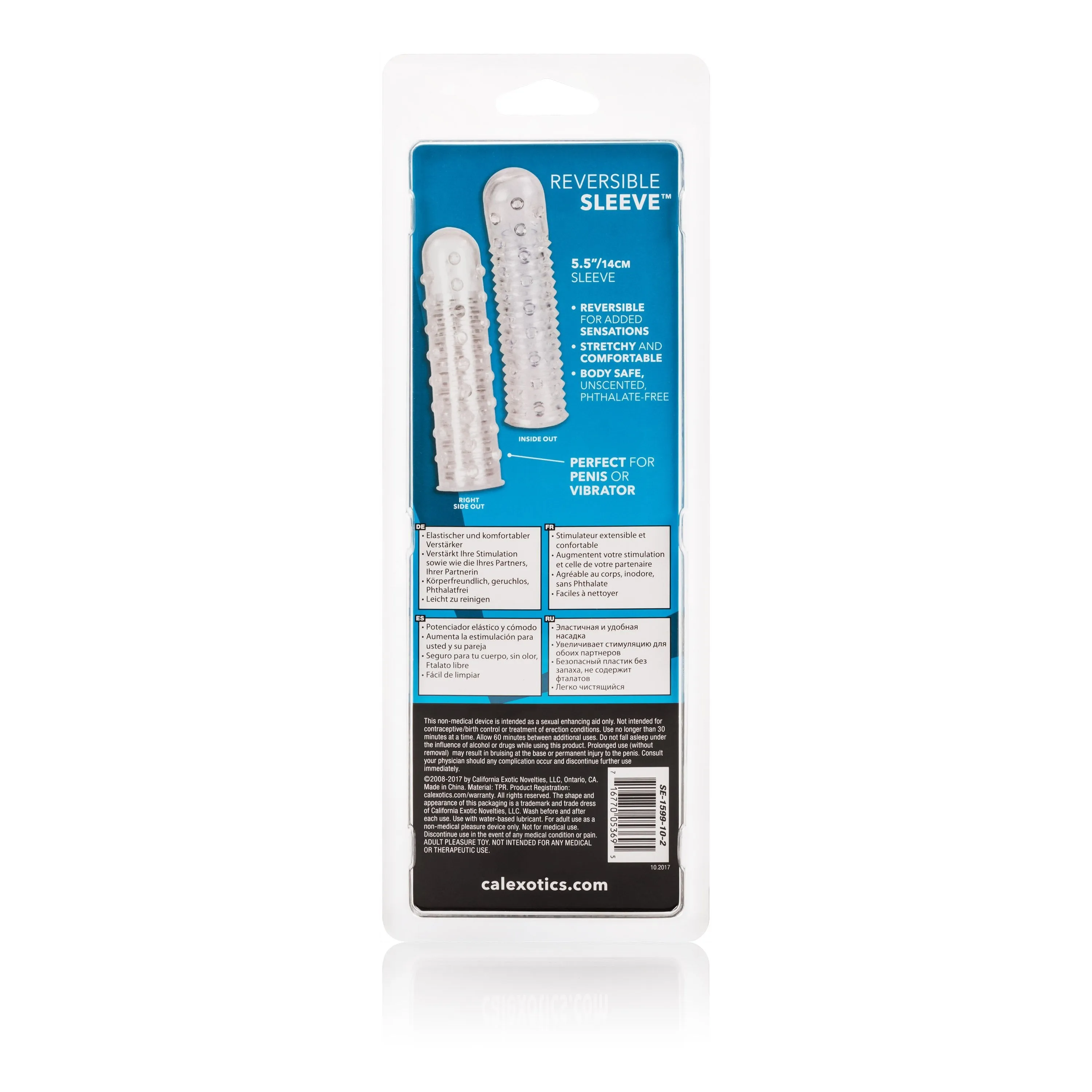 California Exotics - Reversible Textured Cock Sleeve (Clear)