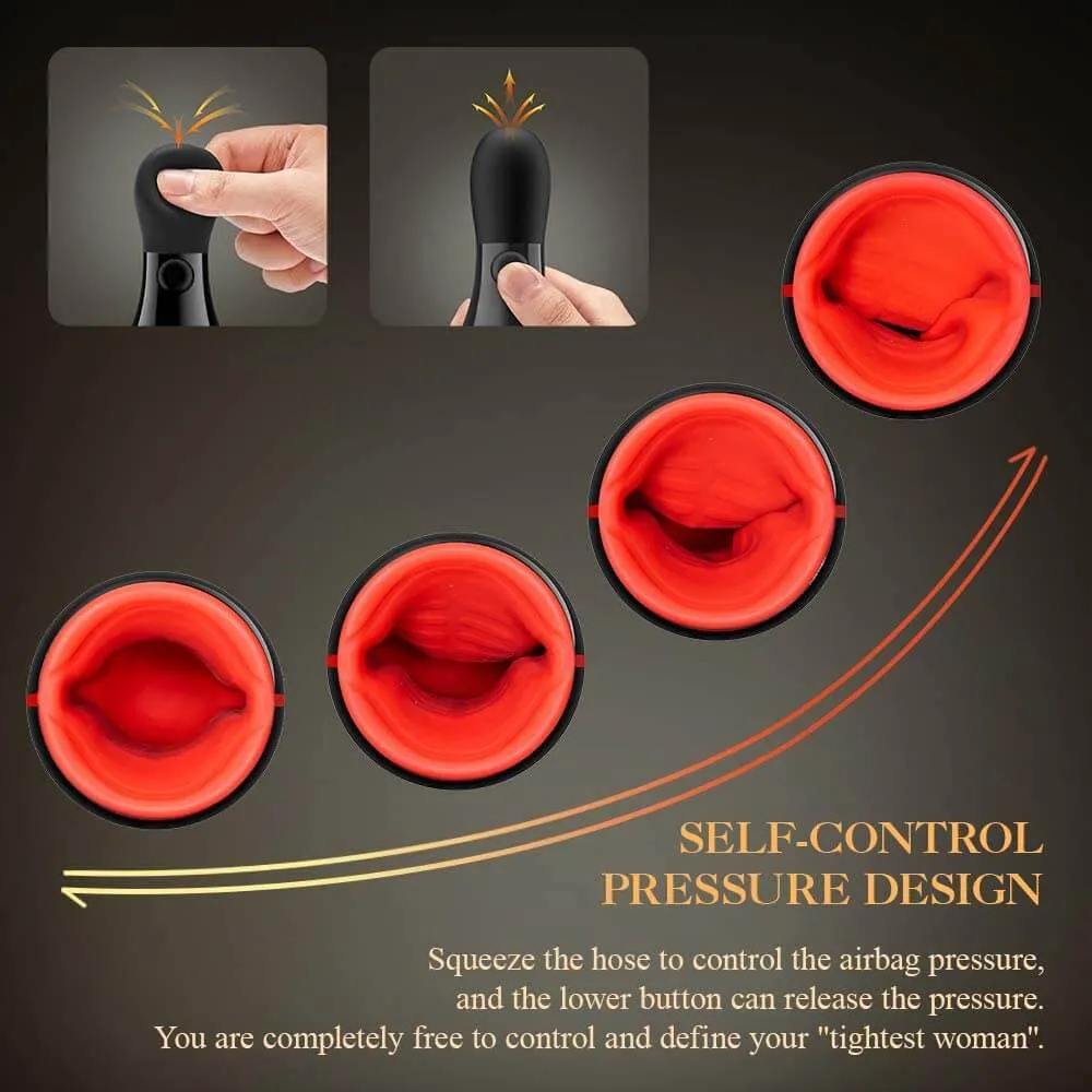 Clamping Vibrating Male Masturbator Cup With Adjustable Pump