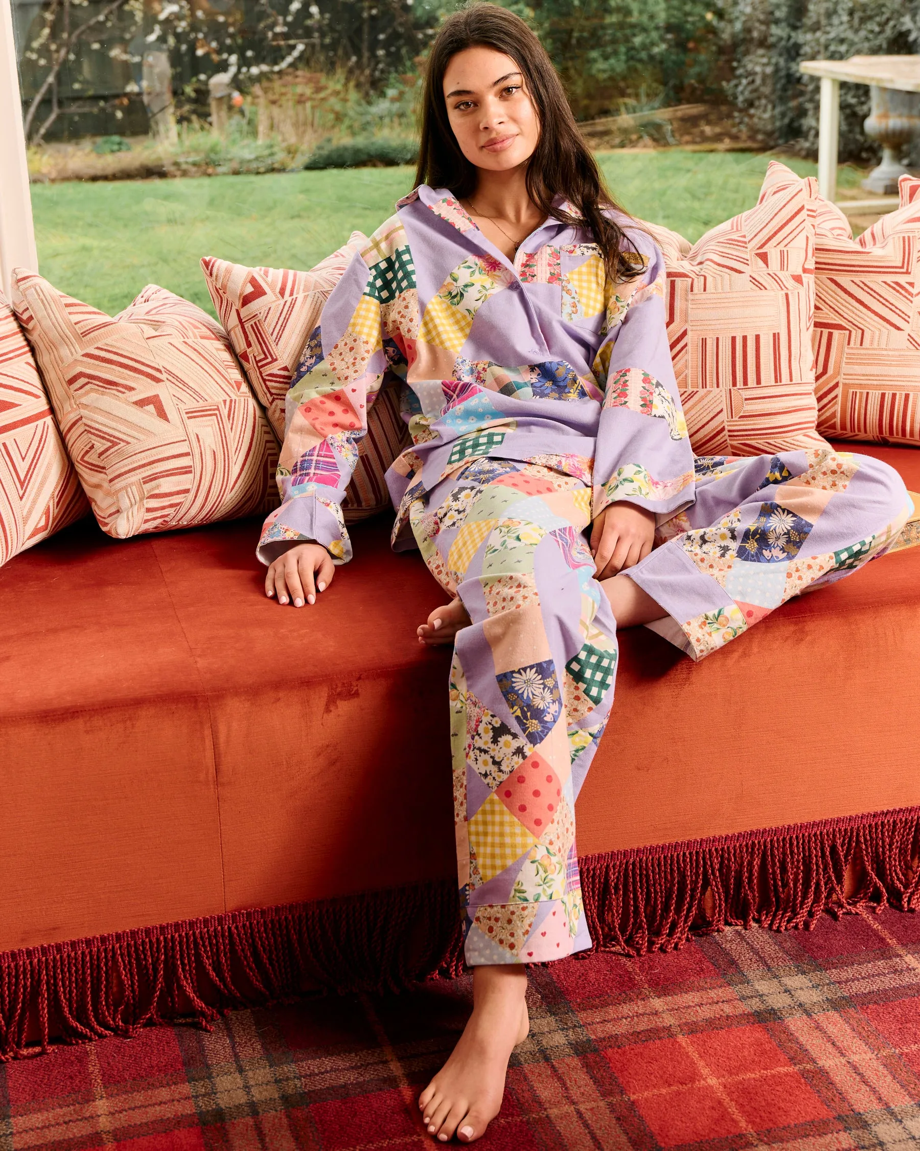 Cosy Cabin Flannelette Adult Long Sleeve Shirt & Pant Pyjama Set