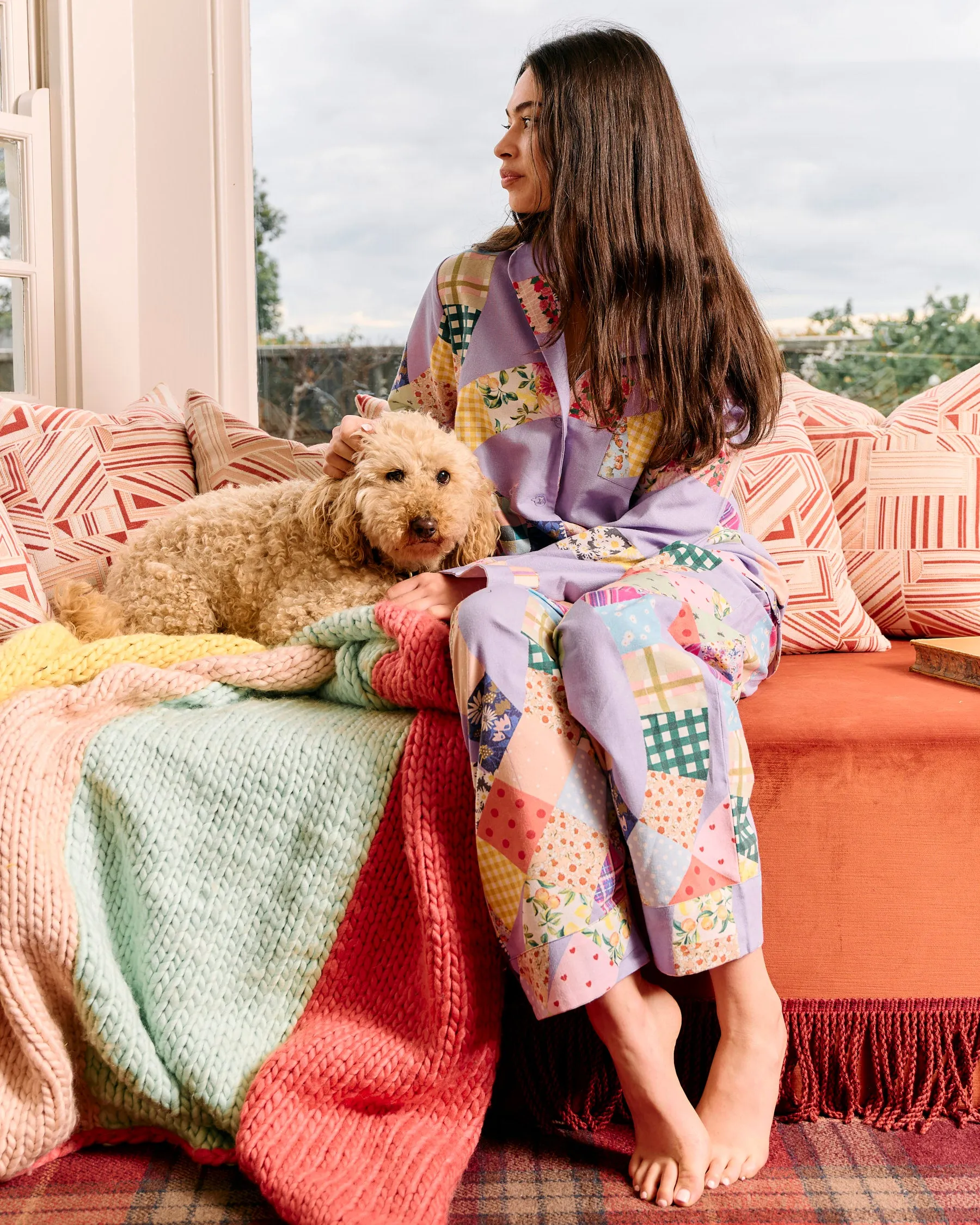 Cosy Cabin Flannelette Adult Long Sleeve Shirt & Pant Pyjama Set