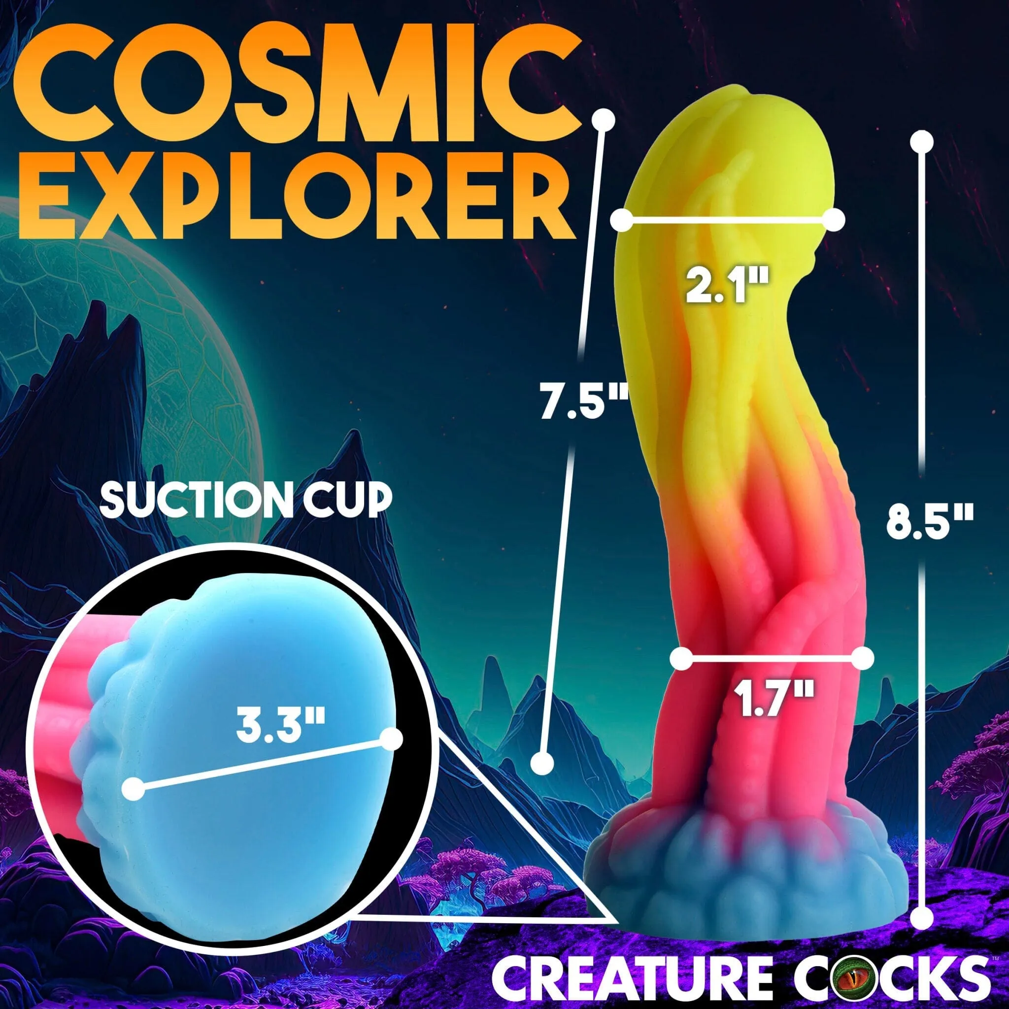 Creature Cocks Tenta-Glow Glow-In-The-Dark Silicone Dildo