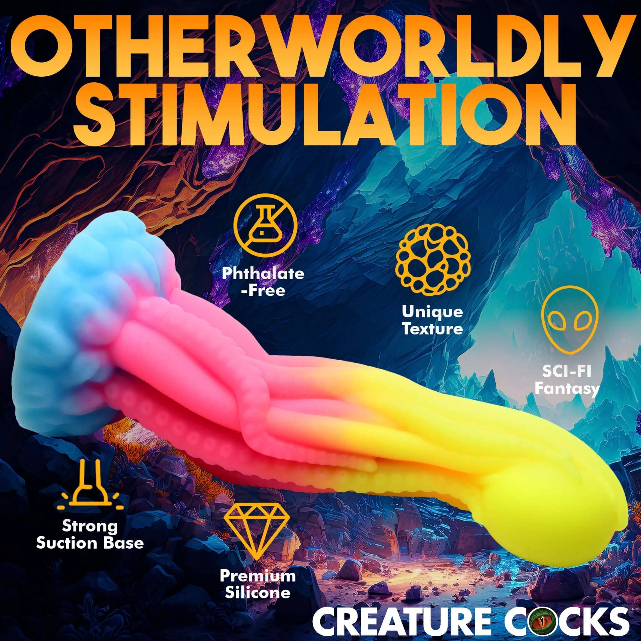 Creature Cocks Tenta-Glow Glow-In-The-Dark Silicone Dildo