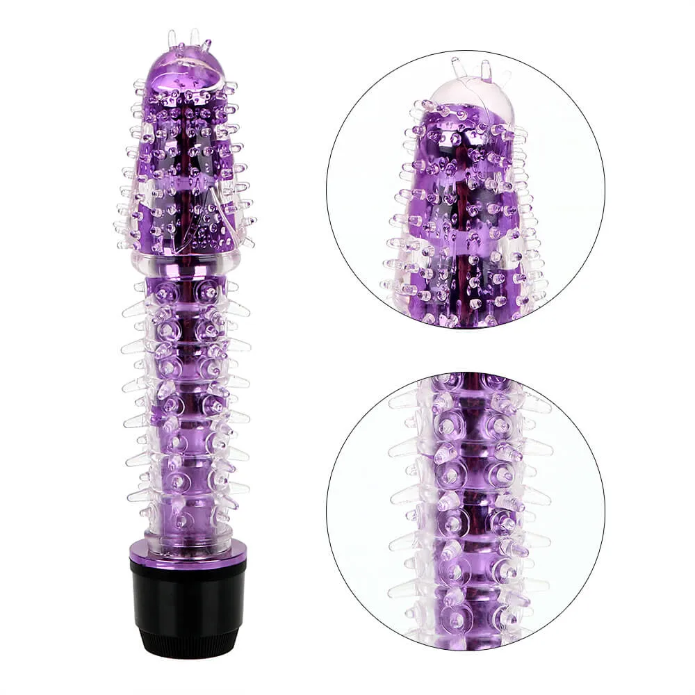 Crystal G-spot Clitoris Massage Vibrator With Soft Thorns AV Wand