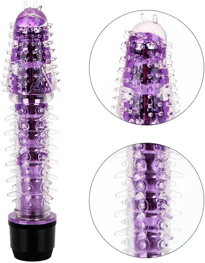Crystal G-spot Clitoris Massage Vibrator With Soft Thorns AV Wand
