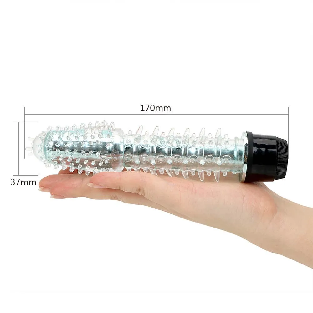 Crystal G-spot Clitoris Massage Vibrator With Soft Thorns AV Wand