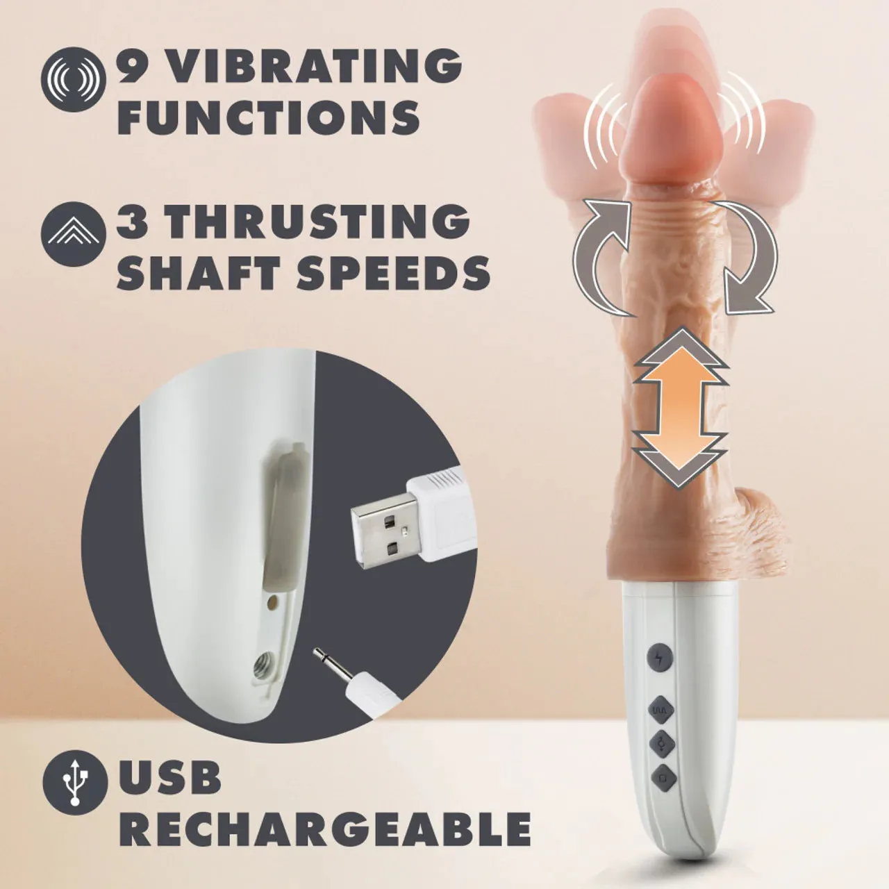 Dr Skin Dr Hammer Thrusting Vibrator by Blush
