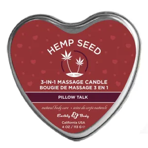 Earthly Body Heart Tin Edible Massage Candle Pillow Talk