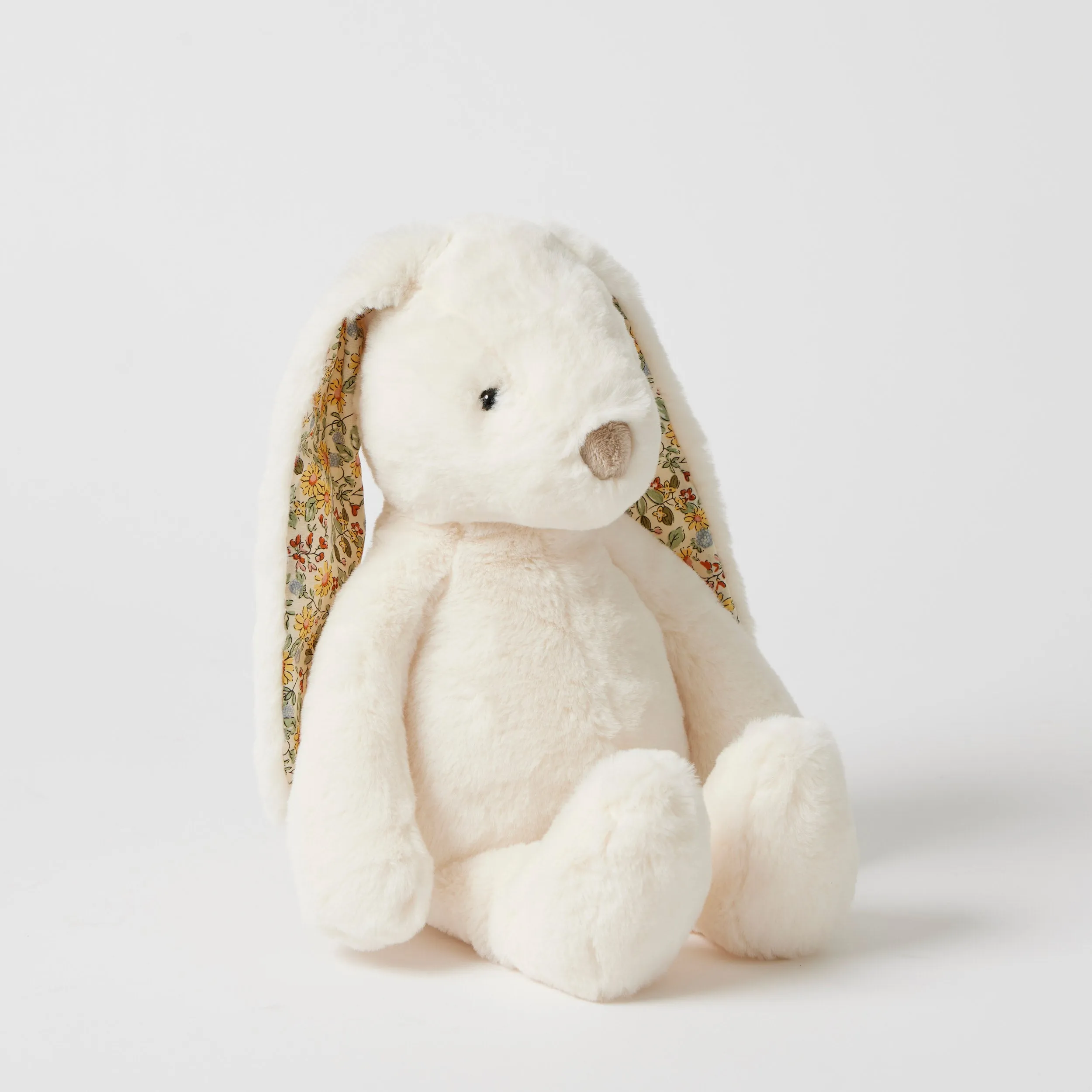 Floral White Bunny Toy by Jiggle & Giggle