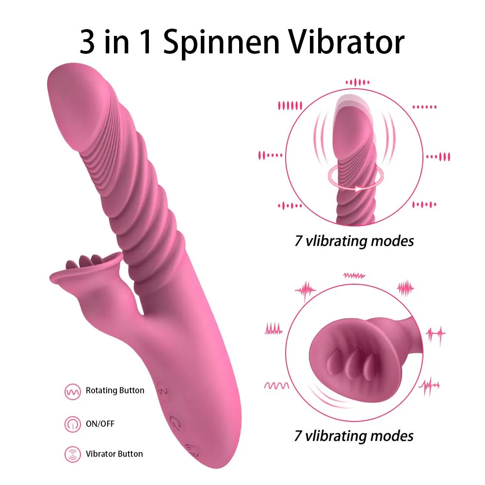 G-Spot Vibrator For Women Tongue Sucking Vibrating Dildo