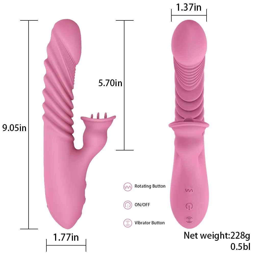 G-Spot Vibrator For Women Tongue Sucking Vibrating Dildo