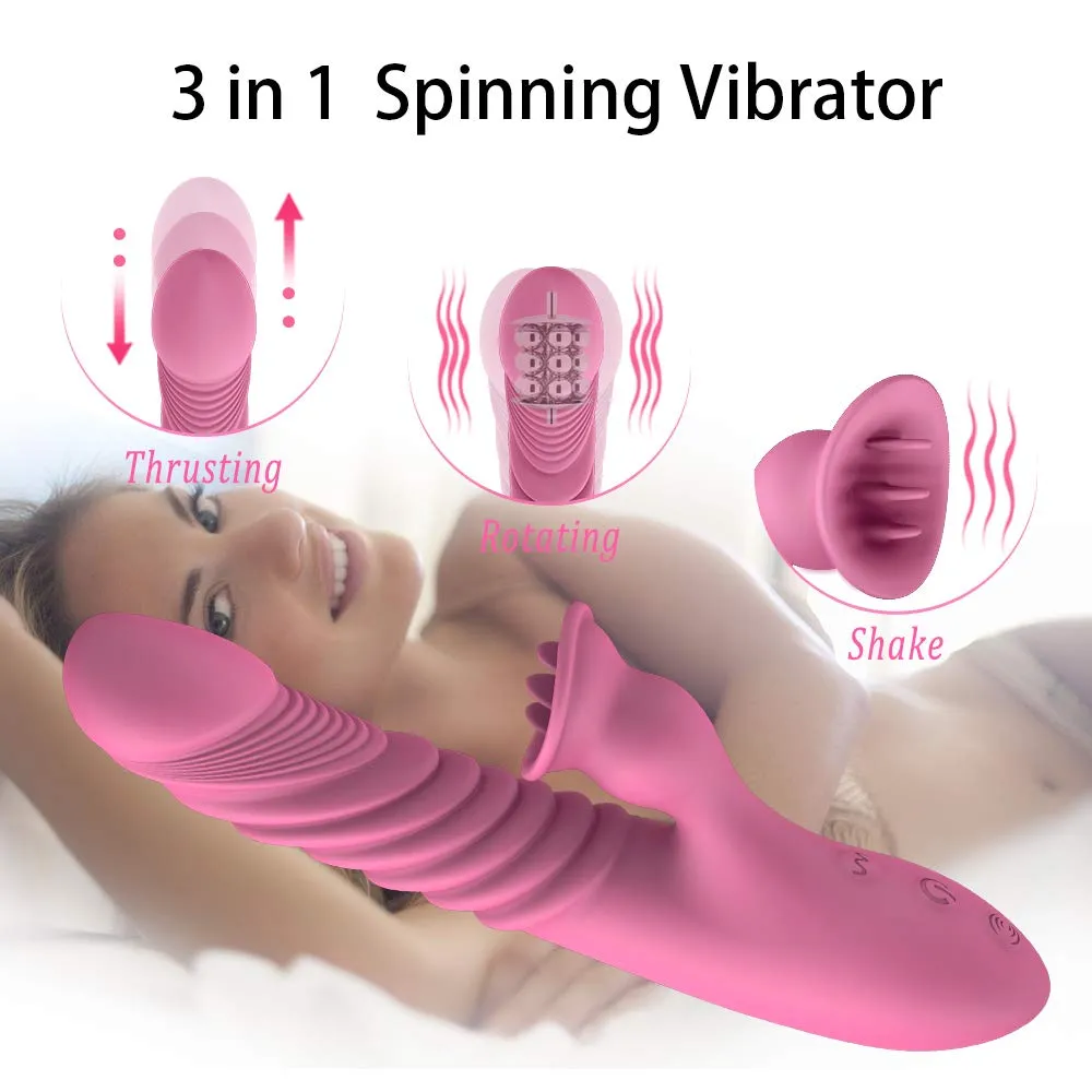 G-Spot Vibrator For Women Tongue Sucking Vibrating Dildo