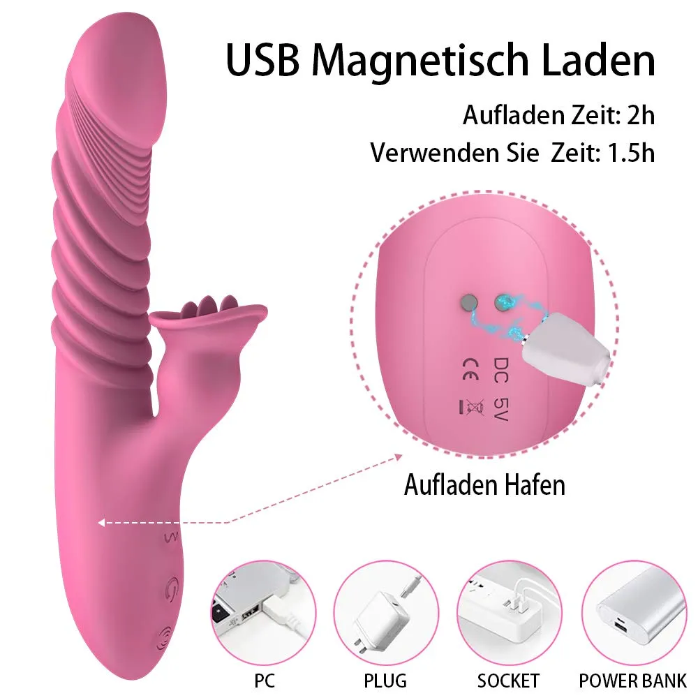 G-Spot Vibrator For Women Tongue Sucking Vibrating Dildo