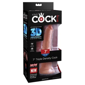 King Cock Plus 7 in. Triple Density Cock Realistic Dildo With Suction Cup Tan