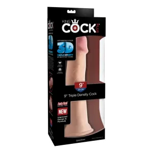 King Cock Plus 9 in. Triple Density Cock Realistic Dildo With Suction Cup Beige
