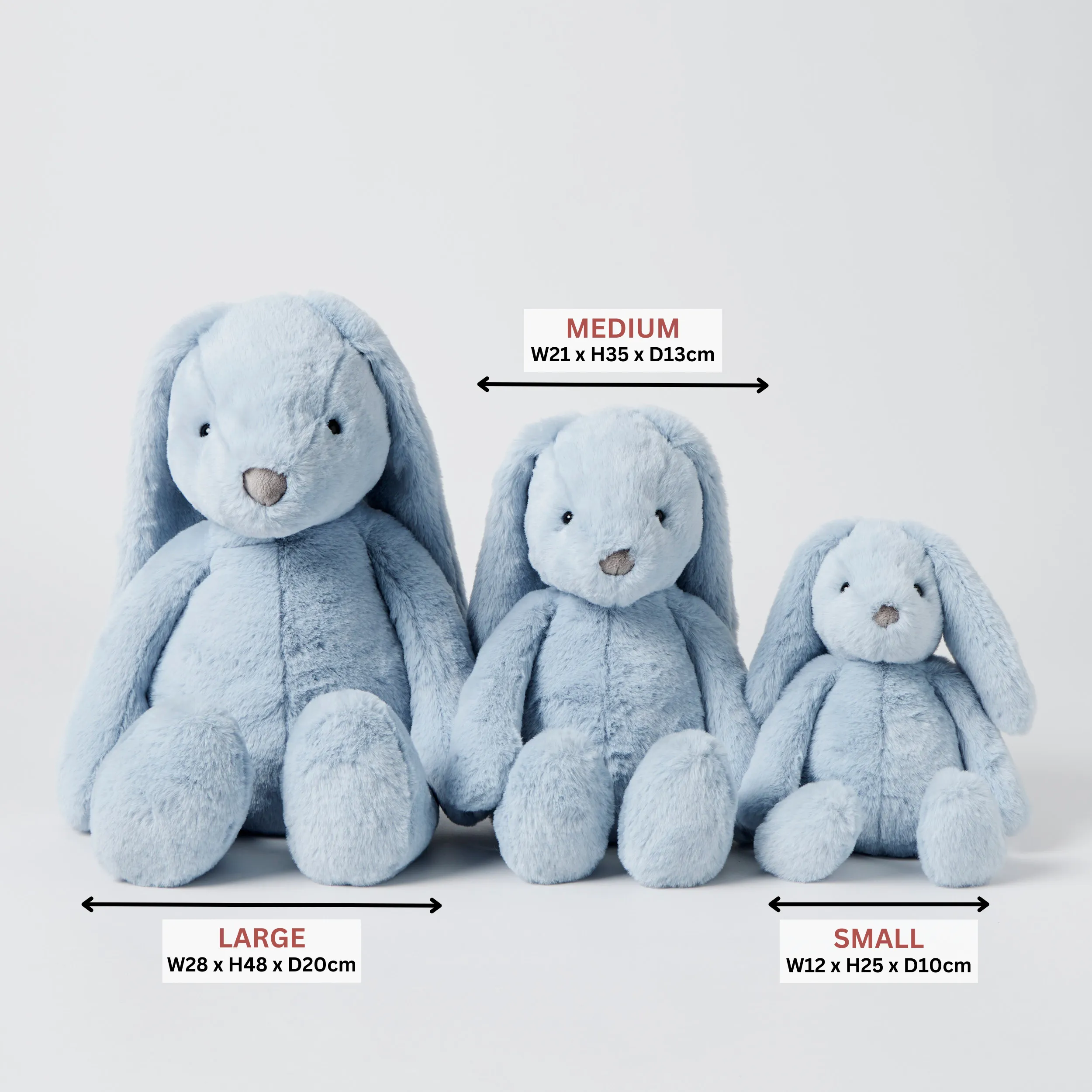 Large Bunny PALE BLUE Soft Toy by Jiggle & Giggle