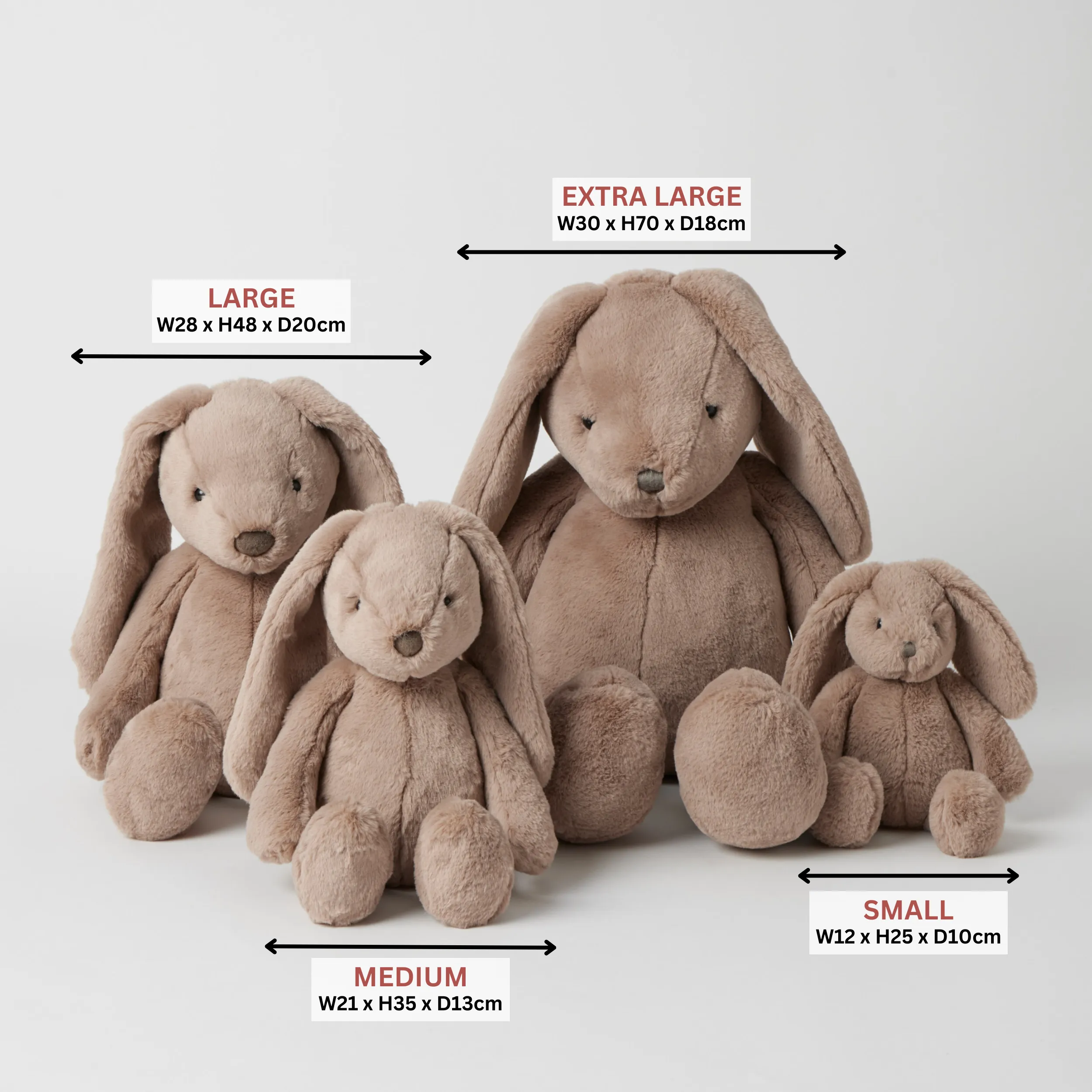 Large Bunny Taupe Soft Toy by Jiggle & Giggle