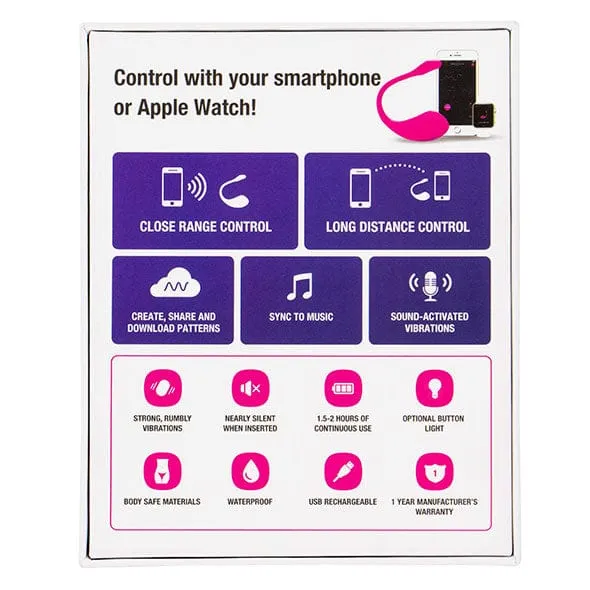 Lovense - Lush 2 App-Controlled Bullet Egg Vibrator (Pink)