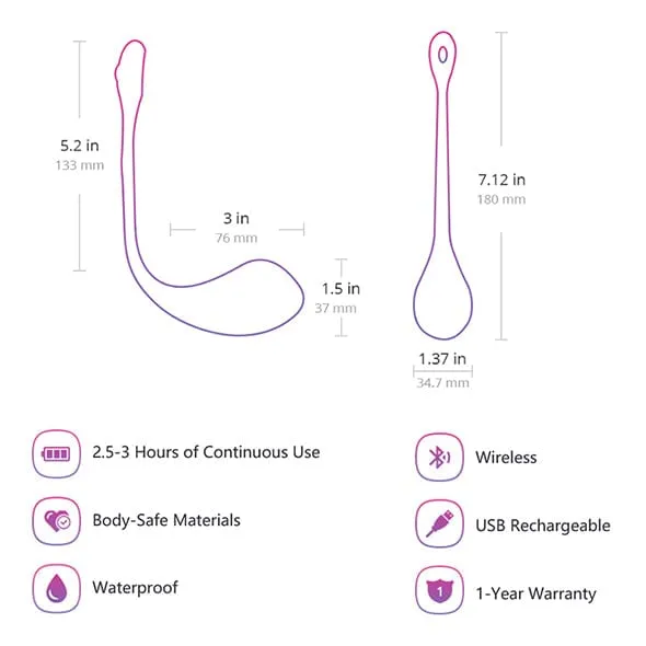 Lovense - Lush 2 App-Controlled Bullet Egg Vibrator (Pink)