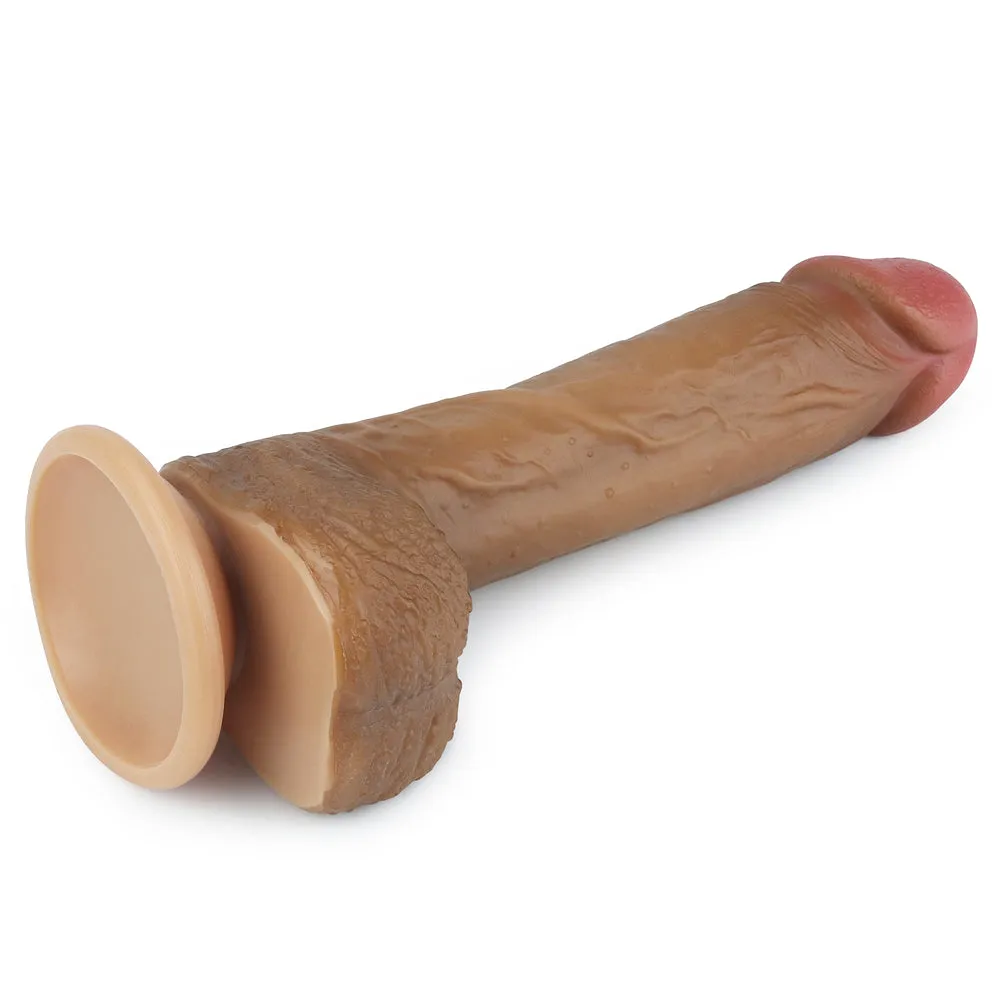 Lovetoy Nature Cock 8.5 Dual Layered Platinum Silicone Dildo Brown