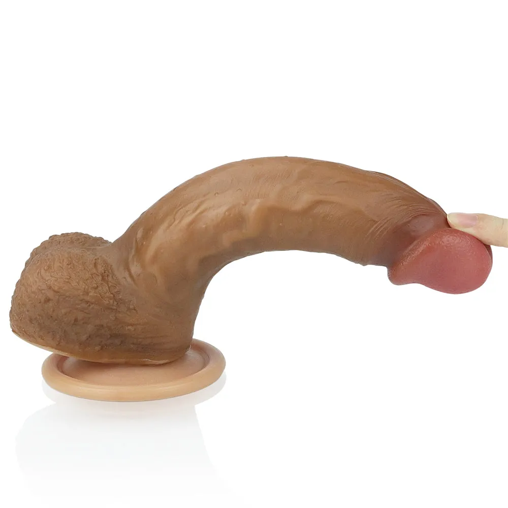 Lovetoy Nature Cock 8.5 Dual Layered Platinum Silicone Dildo Brown