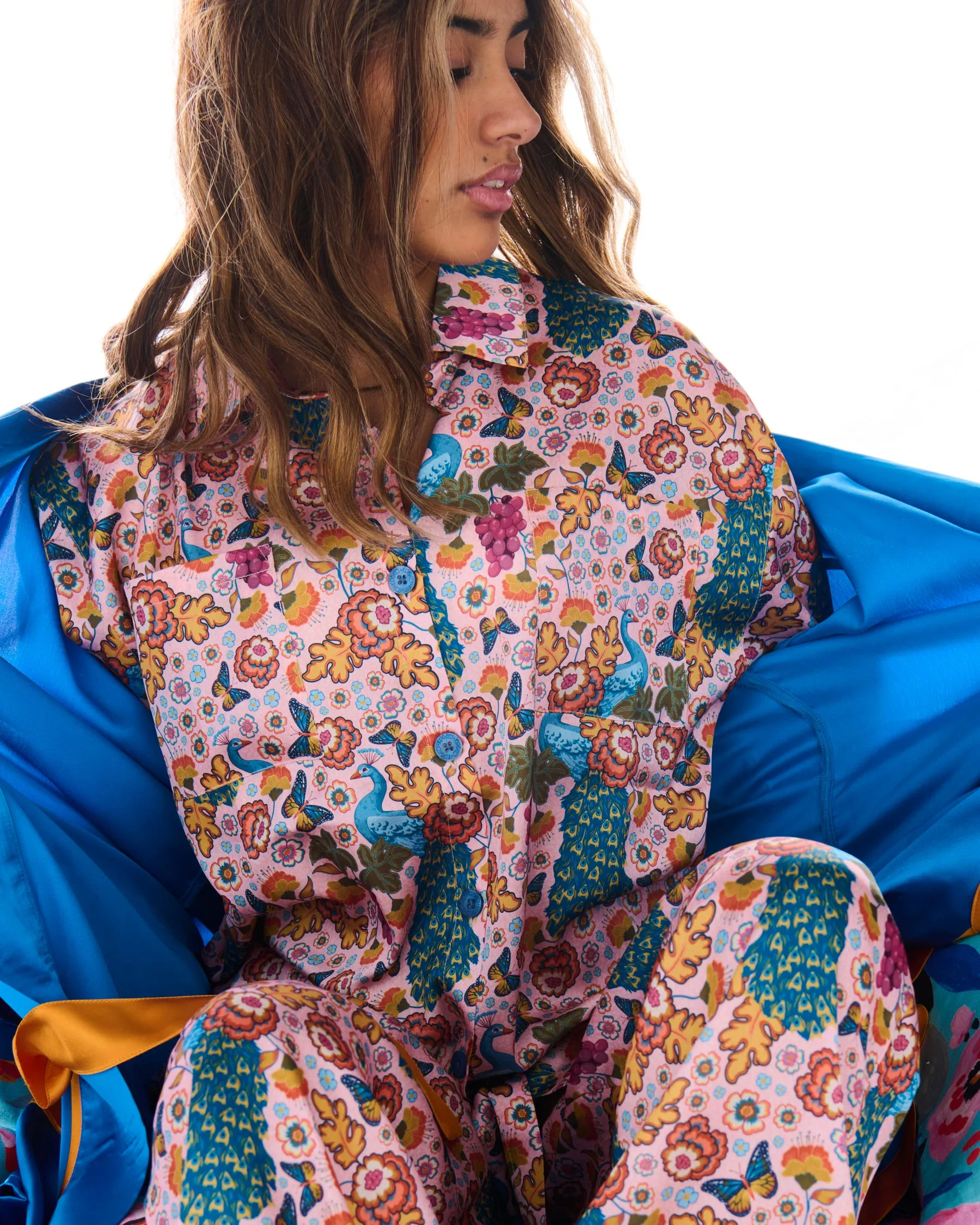 Lyon Eco Satin Long Sleeve Shirt & Pant Pyjama Set