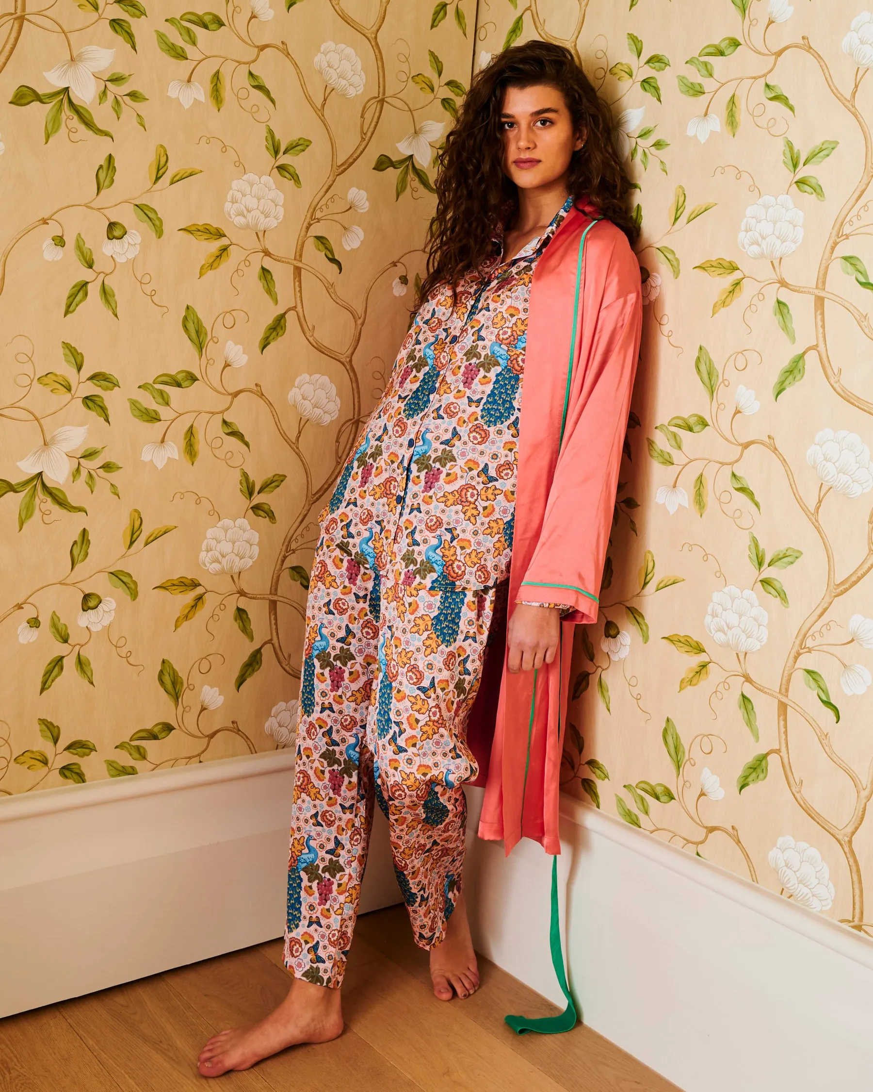 Lyon Eco Satin Long Sleeve Shirt & Pant Pyjama Set
