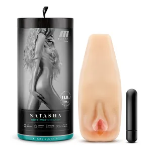 M Elite Soft   Wet Natasha Vagina Stroker with Bullet Vibrator Beige
