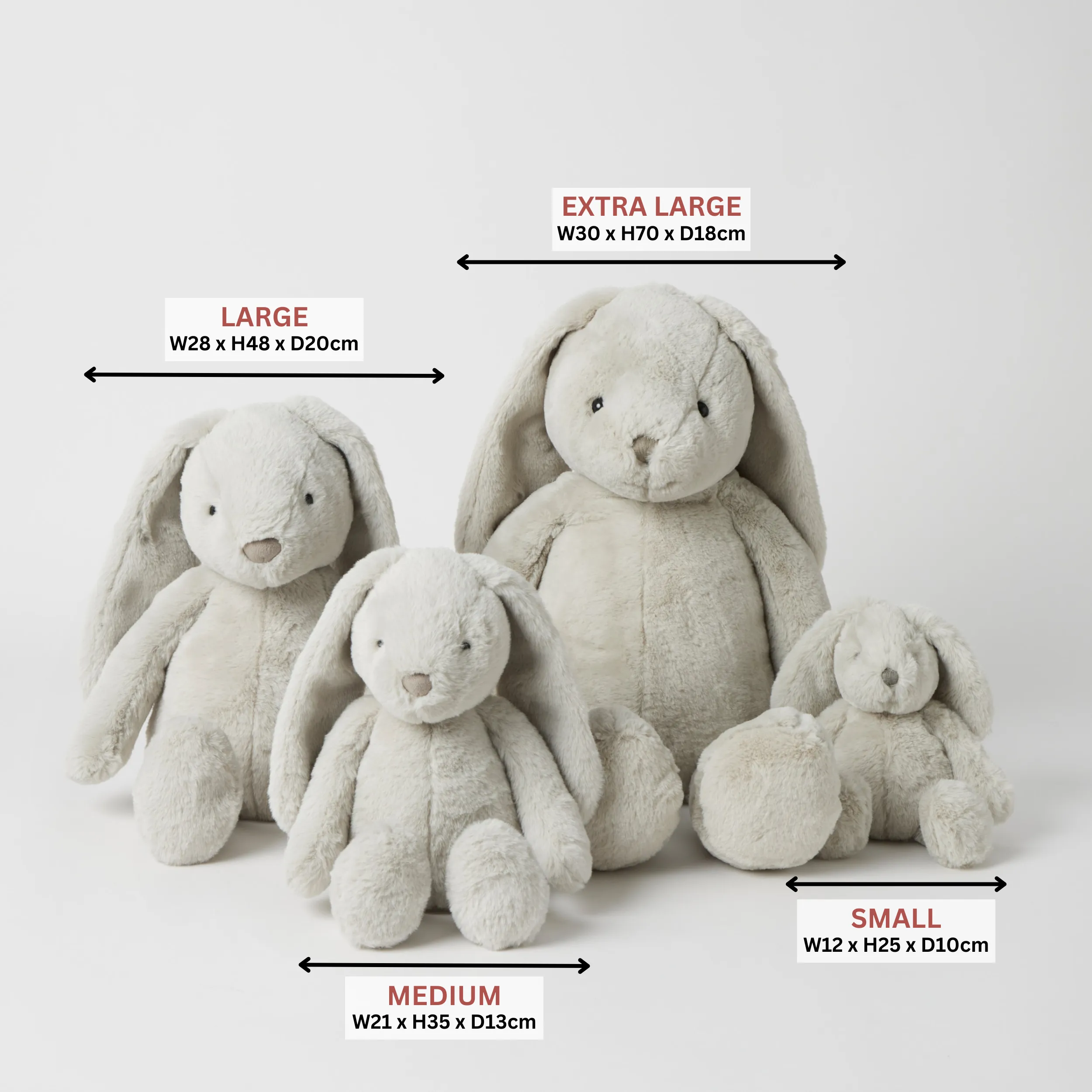 Medium Bunny Soft Toy GREY by Jiggle & Giggle