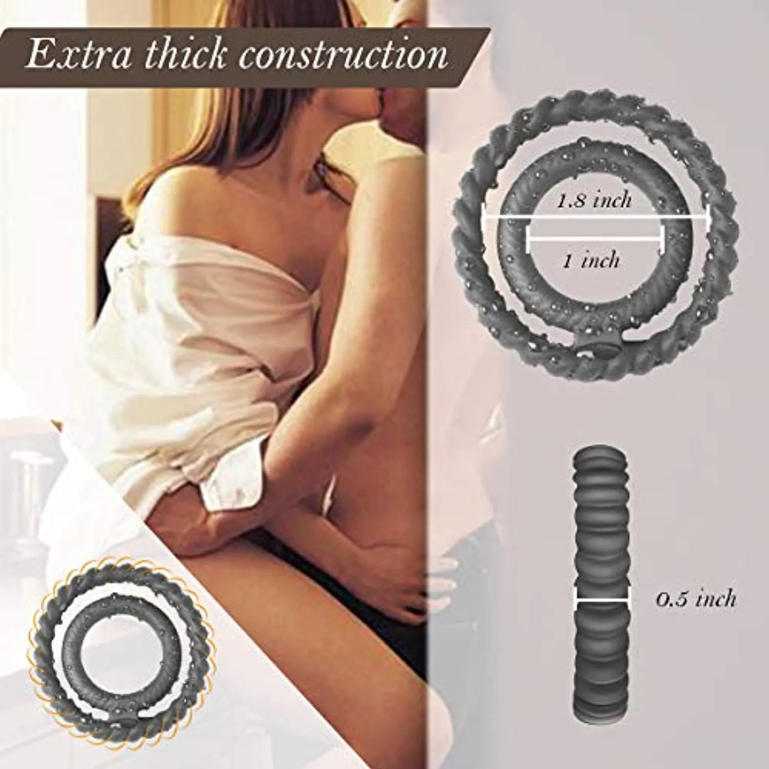 Penis Ring Silicone Dual Mens Sex Toy