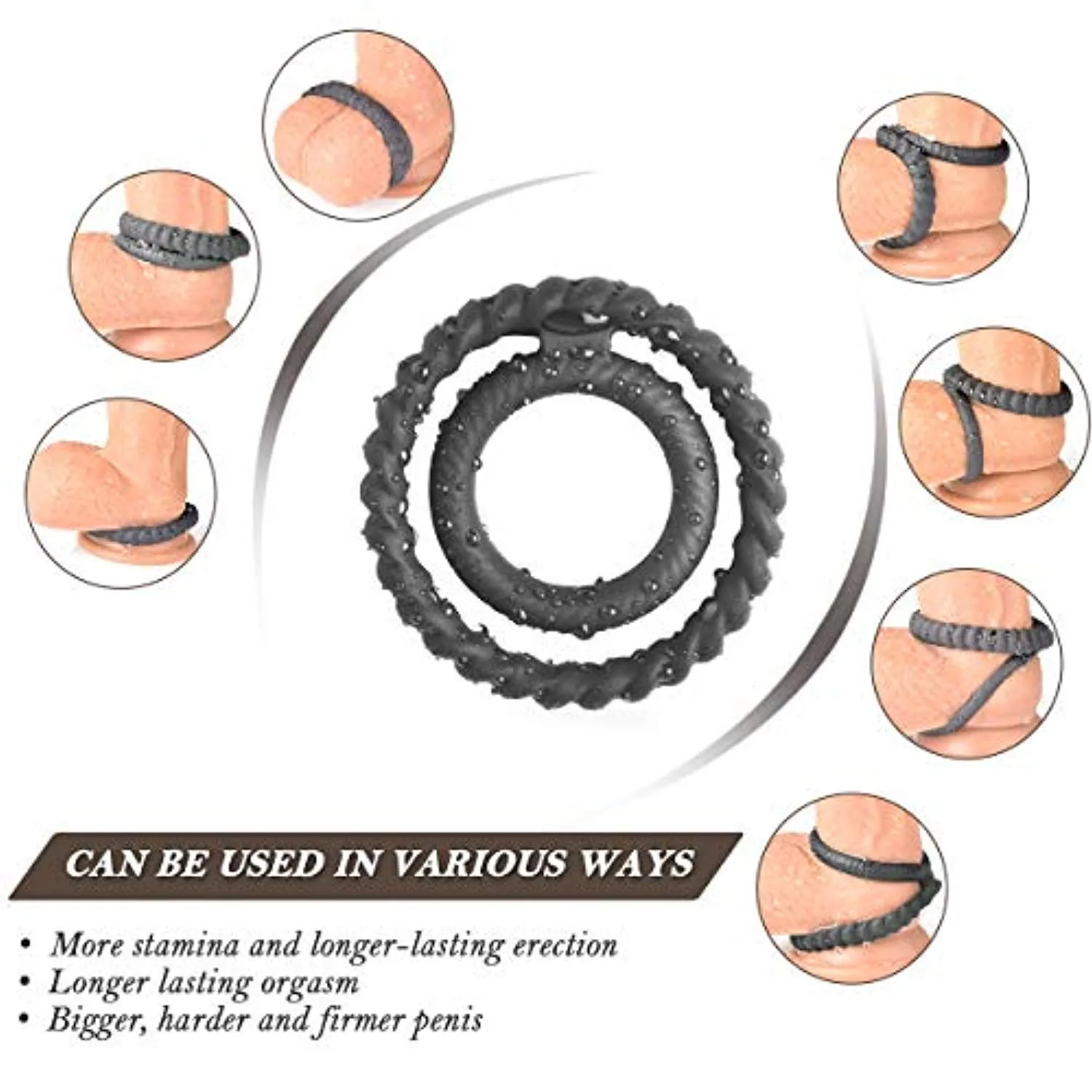 Penis Ring Silicone Dual Mens Sex Toy