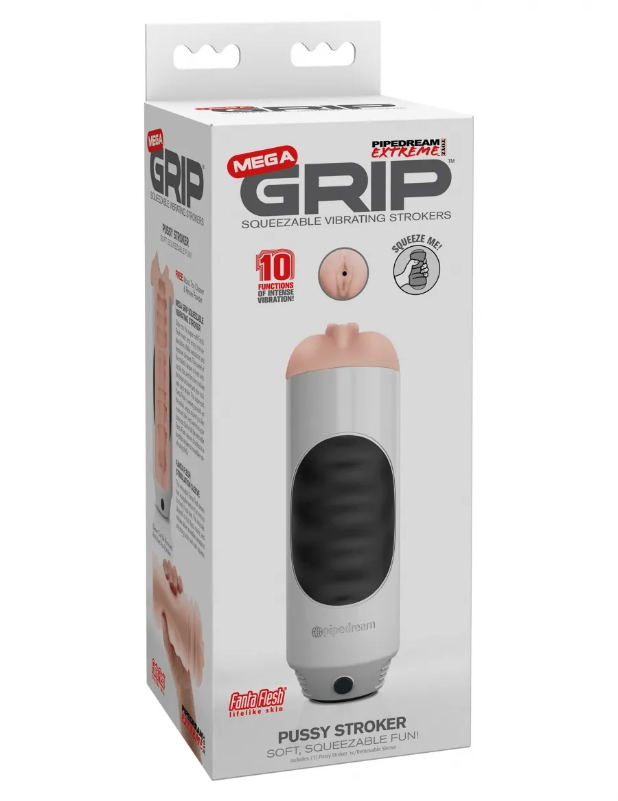 Pipedream Products Extreme Toyz Mega Grip Vibrating Pussy Stroker