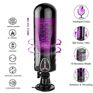 Realistic Auto Male Penis Masturbator Rotation Heating Vocal