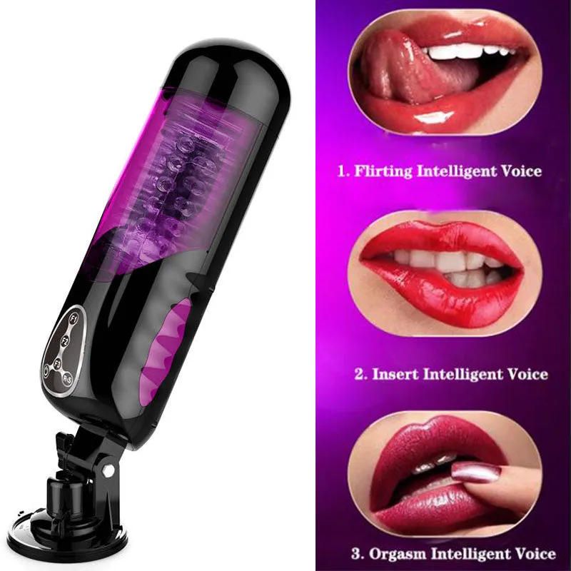 Realistic Auto Male Penis Masturbator Rotation Heating Vocal