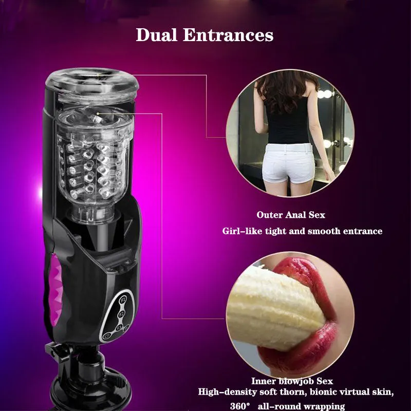 Realistic Auto Male Penis Masturbator Rotation Heating Vocal