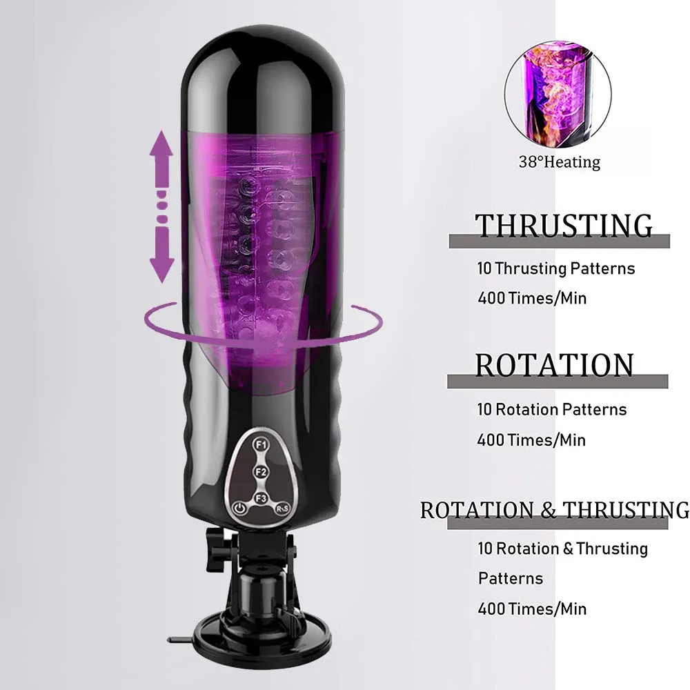 Realistic Auto Male Penis Masturbator Rotation Heating Vocal