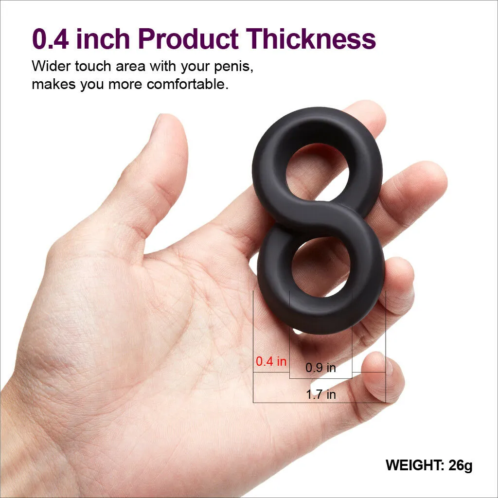 Silicone Double Penis Rings For Men Harder Ejaculation Adult Sex Toy