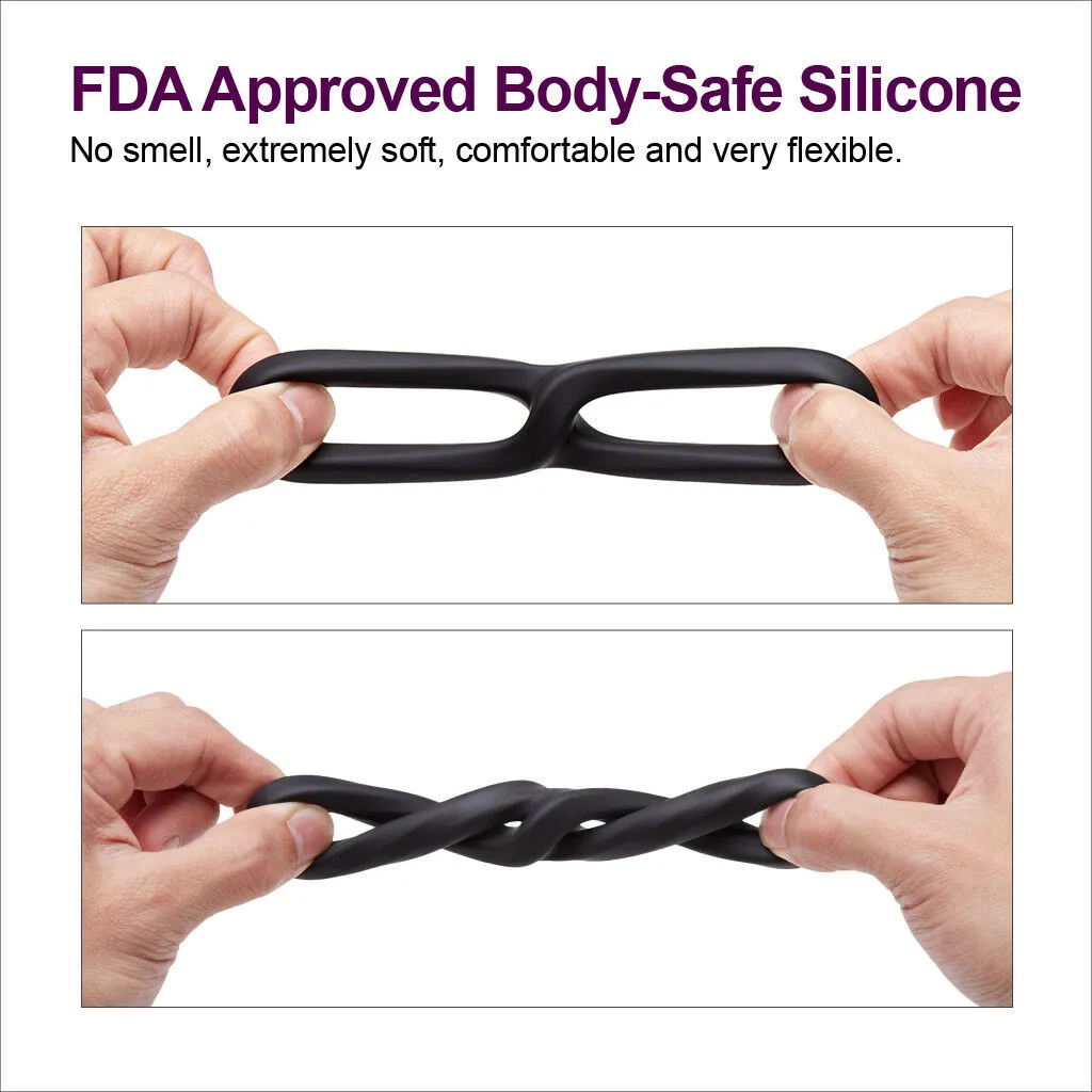 Silicone Double Penis Rings For Men Harder Ejaculation Adult Sex Toy