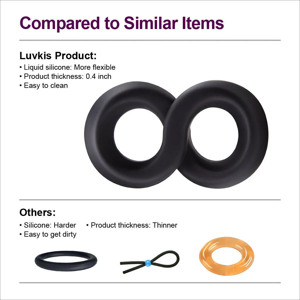 Silicone Double Penis Rings For Men Harder Ejaculation Adult Sex Toy