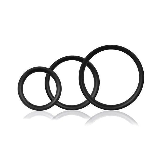 The Screaming O - RingO Pro 3 Soft Stretchy Cock Rings (Black)